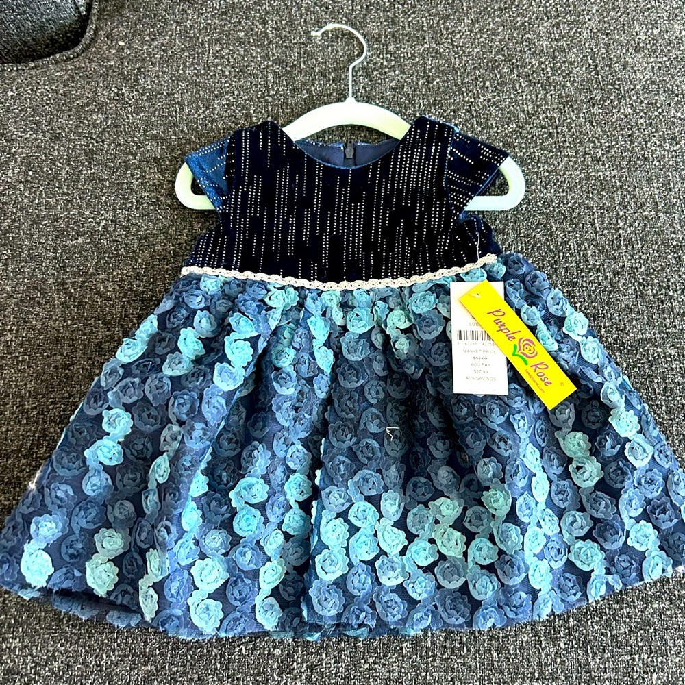 NWT Blue Fancy Girls Dress in multiple sizes